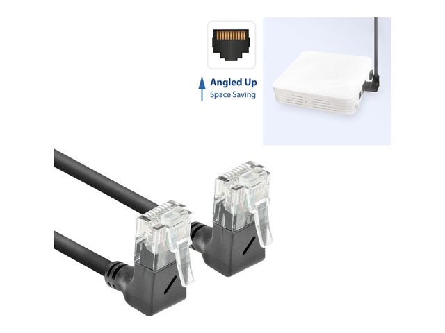 CAT6A UTP SL U/U-ANG BK 0.15M. 1 stk