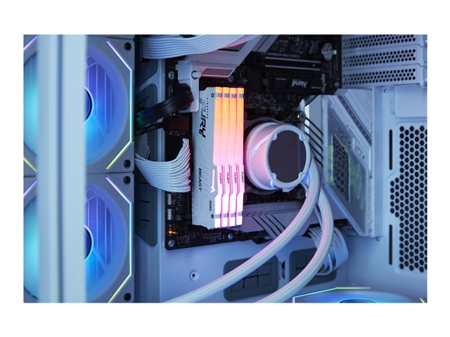 Kingston FURY Beast RGB - DDR5 - kit - 64 GB: 2 x 32 GB - DIMM 288-pin - 6000 MHz / PC5-48000 - CL40 - 1.35 V - unbuffered - non-ECC - white