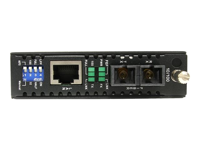 StarTech.com 10/100 Mbps Multi Mode Fiber Media Converter SC - Up to 1.2 miles/2km (ET90110SC2) - Fibre media converter - 100Mb LAN - 100Base-FX - RJ-45 / SC multi-mode - up to 2 km - 1310 nm - for P/N: ETCHS2U, SVA12M2NEUA, SVA12M5NA