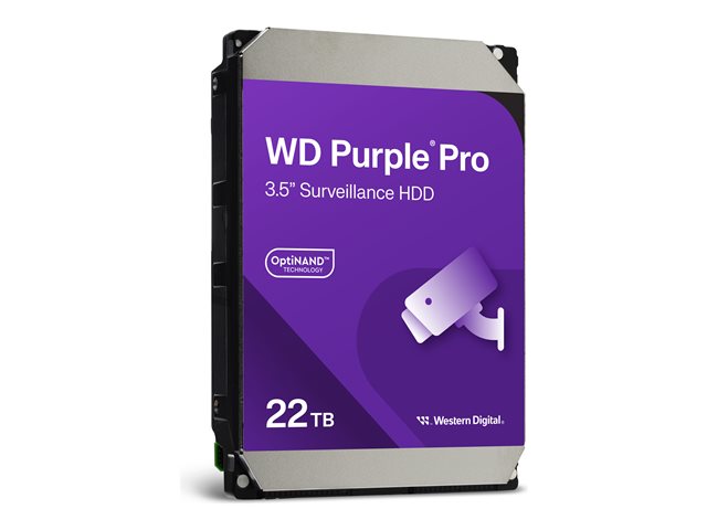 WD Purple Pro WD221PURP - Hard drive - 22 TB - surveillance, smart video - internal - 3.5\" - SATA 6Gb/s - 7200 rpm - buffer: 512 MB