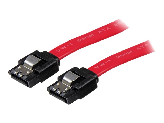 StarTech.com 18in Latching SATA Cable - SATA cable - Serial ATA 150/300/600 - SATA (R) to SATA (R) - 1.5 ft - latched - red - LSATA18 - SATA cable - Serial ATA 150/300/600 - SATA (R) to SATA (R) - 46 cm - latched - red - for P/N: 10P6G-PCIE-SATA-CARD, 2P6G-PCIE-SATA-CARD, 4P6G-PCIE-SATA-CARD, 6P6G-PCIE-SATA-CARD