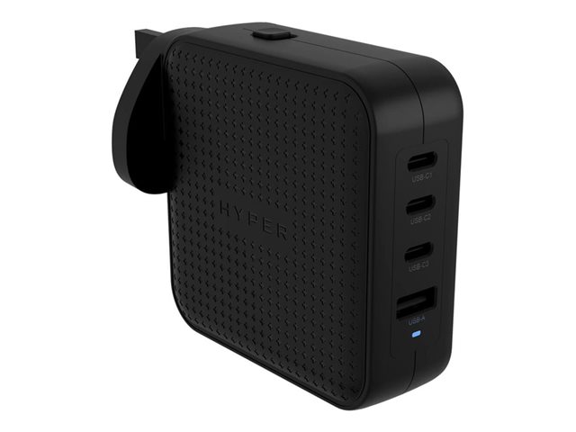 Targus HyperJuice - Power adapter - GaN - 100 Wh - Power Delivery 3.0 + PPS, Quick Charge 3.0 - 4 output connectors (3 x USB-C, USB) - black