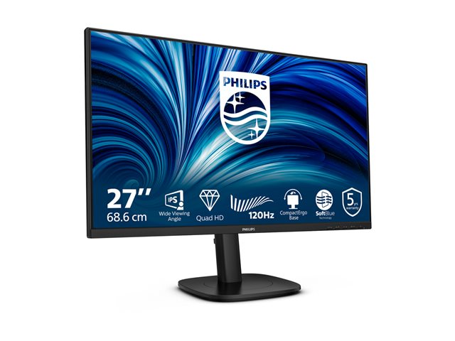 27B2N3500J 27\" IPS QHD, 4ms, 2560x1440@120 Hz Wid 16/9, DP-HDMI, Brightness 350 cd/m², S Contrastratio 50M:1, Viewing angle 178°/178°, Low blue light, Speakers, Height adjustment, Pivot, Black