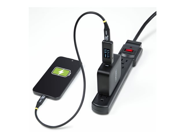 StarTech.com USB-C Power Tester, Bi-Directional Digital Voltage/Current - USB-C power tester - digital multimeter, bi-directional - black