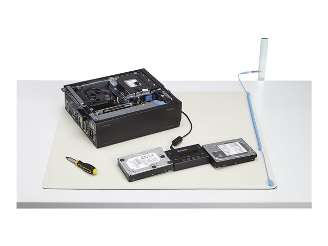 StarTech.com 11x18in Anti Static Mat, ESD Mat for Electronics Repair, Anti Static Desk Mat w/Detachable Grounding Wire, ANSI/ESD S 4.1 Compliant, Flexible Thermoplastic Work Mat/Pad - Suitable for Tables (SM-ANTI-STATIC-MAT) - Anti-static mat - detac