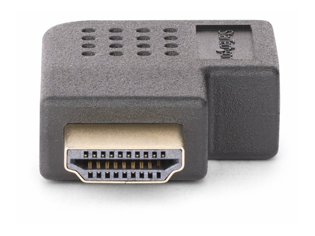 StarTech.com Right Angle HDMI 2.0 Adapter, 90-Degree HDMI Port Saver, M/F - High Speed - HDMI adapter - HDMI male to HDMI female right-angled - black - 4K60Hz support, bi-directional, passive