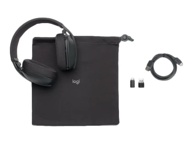 Logitech Zone Vibe Wireless - Headset - full size - Bluetooth - wireless - USB-C via Bluetooth adapter - graphite - Optimised for UC