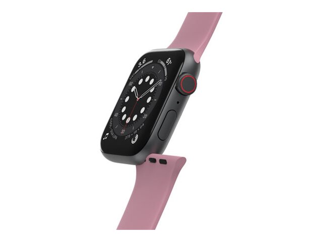 OtterBox - Wrist pack for smart watch - antimicrobial - silver-infused silicone, stainless steel - mauve morganite (pink) - for Apple Watch SE, Series 4, Series 5, Series 6, Series 7