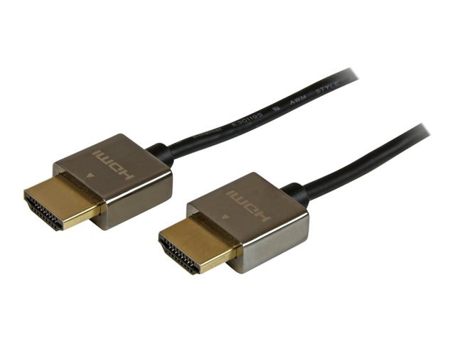 StarTech.com 2m Pro Series Metal High Speed HDMI Cable M/M - Ultra HD 4k x 2k HDMI Cable - Thin HDMI Cable - High End Metal HDMI Cable (HDPSMM2M) - HDMI cable - HDMI male to HDMI male - 2 m - double shielded - black - 4K support