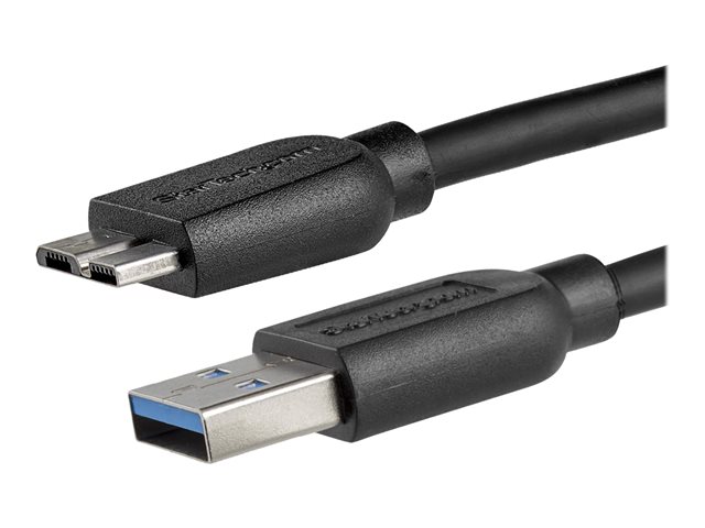StarTech.com 2m 6ft Slim USB 3.0 A to Micro B Cable M/M - Mobile Charge Sync USB 3.0 Micro B Cable for Smartphones and Tablets (USB3AUB2MS) - USB cable - Micro-USB Type B (M) to USB Type A (M) - USB 3.0 - 2 m - molded - black - for P/N: BNDTBUSB3142, HBS304A24A, PEXUS313AC2V, PEXUSB311A1E, PEXUSB314A2V2, S251BMU3FP