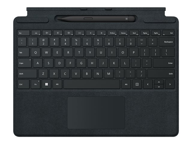 Microsoft Surface Pro Signature Keyboard - Keyboard - with touchpad, accelerometer, Surface Slim Pen 2 storage and charging tray - QWERTZ - black - commercial - with Slim Pen 2 - for Surface Pro 8