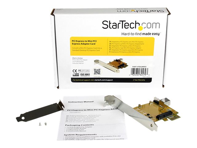 StarTech.com PCI Express to Mini PCI Express Card Adapter - Mini PCI card adapter - PCIe - PEX2MPEX - Mini PCI card adapter - PCIe