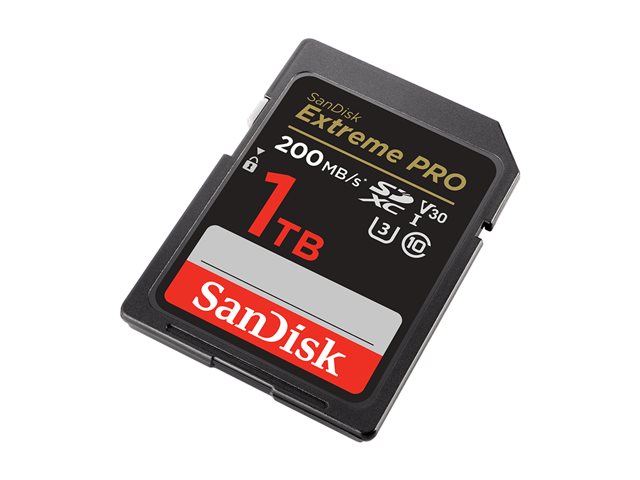 SanDisk Extreme Pro - Flash memory card - 1 TB - Video Class V30 / UHS-I U3 / Class10 - SDXC UHS-I