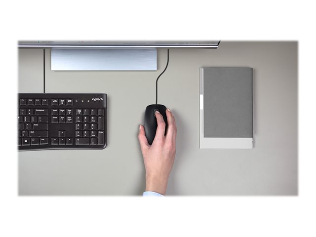 Logitech B110 Silent - Mouse - right and left-handed - optical - 3 buttons - wired - USB
