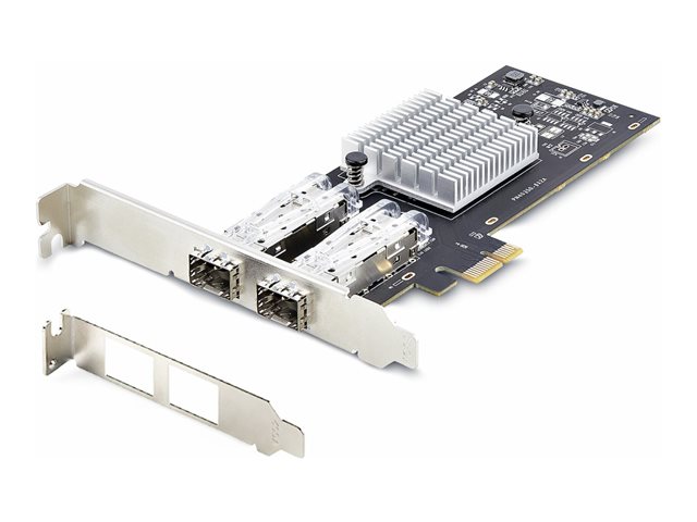 StarTech.com 2-Port GbE SFP Network Card, PCIe 2.0 x1, Intel I350-AM2 2x 1GbE Controller, 1000BASE Copper/Fiber Optic, Dual-Port Gigabit Ethernet NIC, Desktop/Server Backplanes - Windows and Linux Compatible (P021GI-NETWORK-CARD) - Network adapter - PCIe 2.0 - Gigabit SFP x 2 - black
