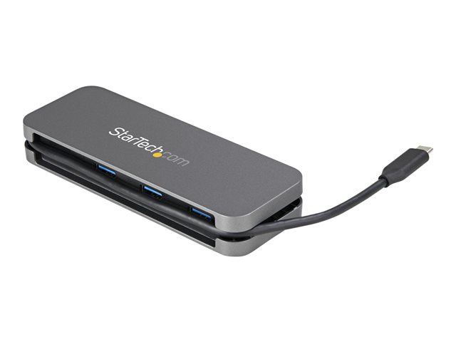 StarTech.com 4 Port USB C Hub - 3x USB-A/1xUSB-C - 5Gbps USB 3.0 Type-C Hub (3.2 Gen 1) - Bus Powered - 11.2\" Cable w/ Cable Management (HB30CM3A1CB) - Hub - 3 x USB 3.2 Gen 1 + 1 x USB-C 3.2 Gen 1 - desktop