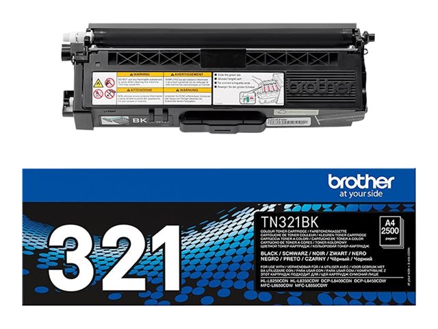Brother TN321BK - Black - original - toner cartridge - for Brother DCP-L8400, DCP-L8450, HL-L8250, HL-L8350, MFC-L8650, MFC-L8850