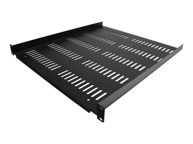 StarTech.com 1U Vented Server Rack Cabinet Shelf, 20in Deep Fixed Cantilever Tray, Rackmount Shelf for 19\" AV/Data/Network Equipment Enclosure w/ Cage Nuts & Screws, 55lbs Weight Capacity - 1U Network Rack Shelf - Rack shelf - black - 1U - 19\"