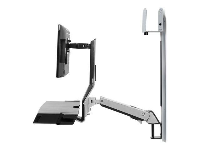 Ergotron SV Combo System with Worksurface & Pan, Medium CPU Holder - Mounting kit (CPU holder, wrist rest, wall mount bracket, track mount bracket kit, slide-out mouse tray, monitor mount, barcode scanner and mouse holder, combo arm, work surface wit
