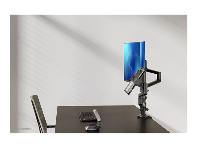 Neomounts DS20-425BL2 - Mounting kit (desk clamp mount, desk grommet, notebook tray, monitor arm, VESA adapter, notebook tray arm) - full-motion adjustable arm - for LCD display / notebook - steel - black - screen size: 17\"-27\" (LCD display) / 11.6\"-17.3\" (notebook)