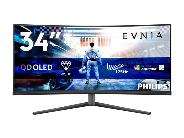 Philips Evnia 6000 34M2C6500 - OLED monitor - gaming - curved - 34\" - 3440 x 1440 WQHD @ 175 Hz - 1000 cd/m² - 1000000:1 - DisplayHDR 400 True Black - 0.03 ms - 2xHDMI, DisplayPort - dark slate