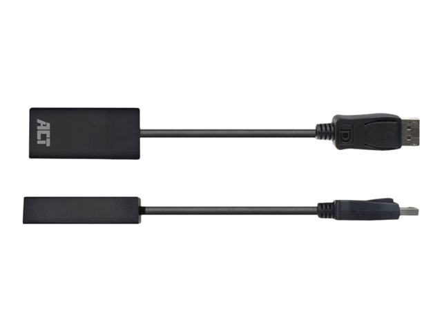 ACT - Videoadapter - DisplayPort male vergrendeling naar HDMI female - 15 cm - zwart - ondersteunt 4K30Hz (3840 x 2160), 1920 x 1080 bij 60 Hz-ondersteuning