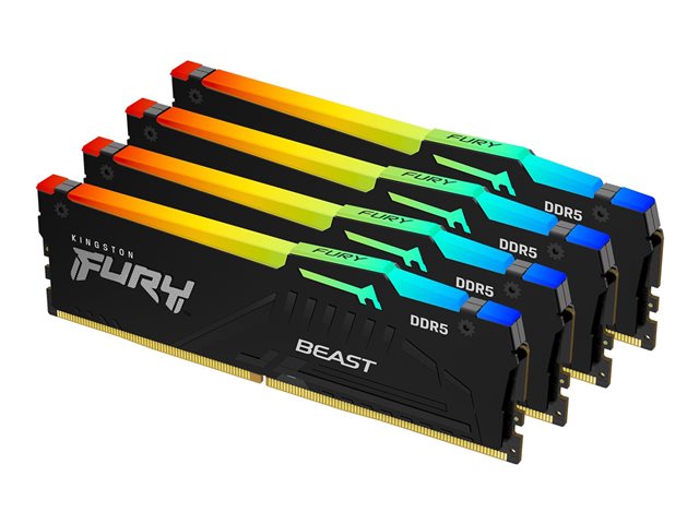 Kingston FURY Beast - DDR5 - kit - 128 GB: 4 x 32 GB - DIMM 288-pin - 5200 MHz / PC5-41600 - CL40 - 1.25 V - on-die ECC