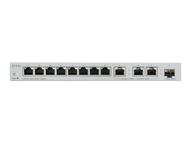 Zyxel XGS1250-12 - Switch - Managed - 8 x 10/100/1000 + 3 x 100/1000/2.5G/5G/10GBase-T + 1 x SFP+ - desktop