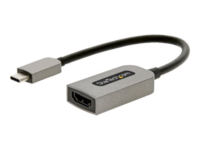 StarTech.com USB C to HDMI Adapter, 4K 60Hz UHD Video, HDR10, USB-C to HDMI 2.0b Adapter Dongle, USB Type-C DP Alt Mode to HDMI Monitor/Display/Projector, USB C to HDMI Converter, M/F - Thunderbolt 3 Compatible - Adapter - 24 pin USB-C male to HDMI female - 13 cm - space grey - 4K60Hz (3840 x 2160) support, active