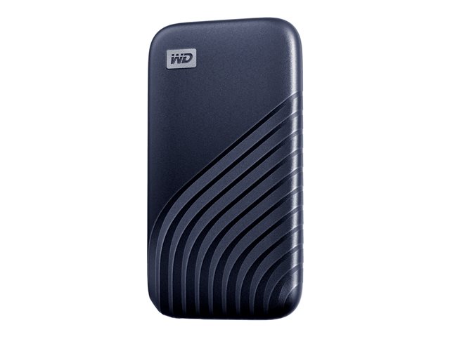 WD My Passport SSD WDBAGF0010BBL - SSD - encrypted - 1 TB - external (portable) - USB 3.2 Gen 2 (USB-C connector) - 256-bit AES - midnight blue