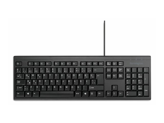 Kensington KB100 EQ - Keyboard - full size - USB - black - FSC cardboard