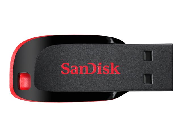 SanDisk Cruzer Blade - USB flash drive - 32 GB - USB 2.0 - red, sleek black