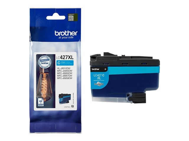 Brother LC427XLC - High capacity - cyan - original - ink cartridge - for Brother HL-J6010DW, MFC-J5955DW, MFC-J6955DW, MFC-J6957DW