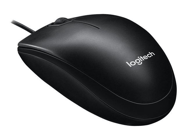 Logitech M100 - Mouse - right and left-handed - optical - 3 buttons - wired - USB - black