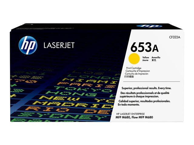 HP 653A - Yellow - original - LaserJet - toner cartridge (CF322A) - for Color LaserJet Enterprise MFP M680dn, MFP M680f, LaserJet Enterprise Flow MFP M680z