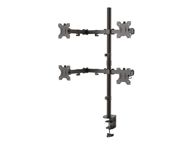 Neomounts FPMA-D550D4 - Mounting kit (grommet mount, desk clamp mount, pole, 4 VESA adapters, 4 arms) - full-motion - for 4 flat panels - black - screen size: 13\"-32\"