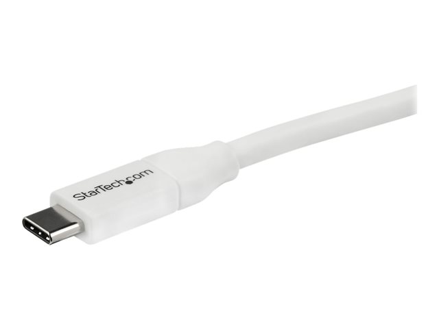 StarTech.com USB C to USB C Cable - 13 ft / 4m - 5A PD - M/M - White - USB 2.0 - USB-IF Certified - USB Type C Cable - USB C Charging Cable (USB2C5C4MW) - USB cable - 24 pin USB-C (M) to 24 pin USB-C (M) - USB 2.0 - 5 A - 4 m - white