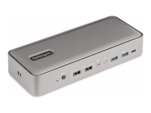 StarTech.com Dual-Laptop USB-C KVM Docking Station, Dual Monitor 4K 60Hz DisplayPort Dock, 5-Port USB Hub, GbE, 90W/45W Power Delivery to Two Laptops, Windows/Mac, 2-Host KVM Dock - Docking station - USB-C 3.2 Gen 2 - 2 x DP - 1GbE - TAA Compliant