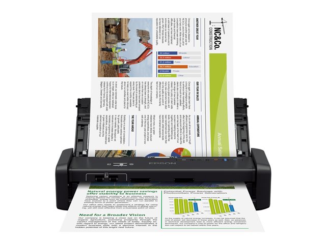 Epson WorkForce DS-360W - Document scanner - Duplex - A4 - 600 dpi x 600 dpi - up to 25 ppm (mono) / up to 25 ppm (colour) - ADF (20 sheets) - up to 500 scans per day - USB 3.0, Wi-Fi(n)