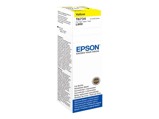 Epson T6734 - 70 ml - yellow - original - ink refill - for Epson L1800, L800, L805, L810, L850, EcoTank L1800