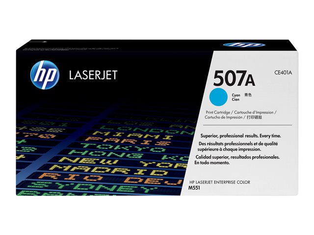 HP 507A - Cyan - original - LaserJet - toner cartridge (CE401A) - for Color LaserJet Enterprise MFP M575, LaserJet Pro MFP M570