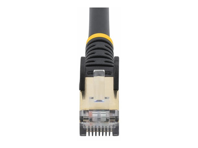 StarTech.com 7.5m CAT6A Ethernet Cable, 10 Gigabit Shielded Snagless RJ45 100W PoE Patch Cord, CAT 6A 10GbE STP Network Cable w/Strain Relief, Black, Fluke Tested/UL Certified Wiring/TIA - Category 6A - 26AWG (6ASPAT750CMBK) - Patch cable - RJ-45 (M) to RJ-45 (M) - 7.5 m - STP - CAT 6a - snagless, molded - black