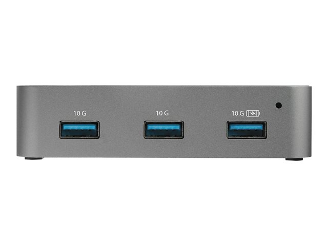 StarTech.com 4 Port USB C Hub with Power Adapter, USB 3.1/3.2 Gen 2 (10Gbps), USB Type C to 4x USB-A, Self Powered Desktop USB Hub with Fast Charging Port (BC 1.2) DCP, Desk Mountable - Windows/macOS/Linux (HB31C4AS) - Hub - 4 x USB 3.1 Gen 2 - desktop - AC 110/240 V - for P/N: PEXUSB321C