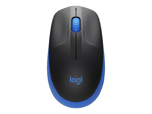 Logitech M190 - Mouse - optical - 3 buttons - wireless - USB wireless receiver - blue
