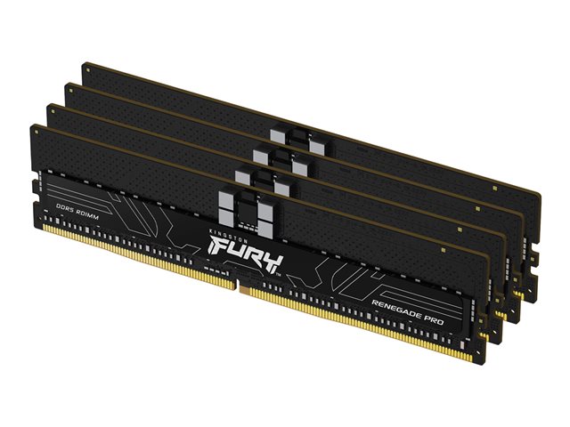 Kingston FURY Renegade Pro - DDR5 - kit - 128 GB: 4 x 32 GB - DIMM 288-pin - 5600 MHz / PC5-44800 - CL28 - 1.35 V - registered - on-die ECC - black