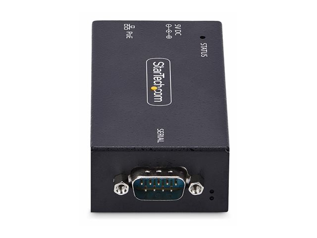 StarTech.com Serial to Ethernet Adapter, IP LAN to RS232 DB9 Converter - Device server - PoE - 100Mb LAN, RS-232 - wall / DIN rail mountable - TAA Compliant