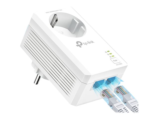 TP-Link TL-PA7027P V1 Starter Kit - Powerline adapter kit 2-port switch - 1GbE, HomePlug AV (HPAV), HomePlug AV (HPAV) 2.0, IEEE 1901 - wall-pluggable