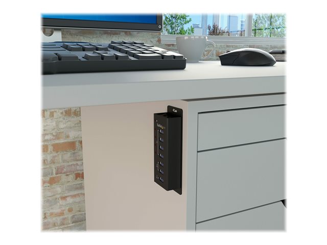 StarTech.com 7 Port USB 3.0 Charging Hub - 4 x USB-A, 3 x USB-A Dedicated Charging Ports - Powered Mountable USB Charging Station (ST4300U3C3) - Hub - 4 x SuperSpeed USB 3.0 - desktop - for P/N: PEXUSB3S3GE, SVA12M5NA, USB312SAT3CB, USB315CB2M, USBLT1MWS, USBLTM1MBK, USBLTM1MWH