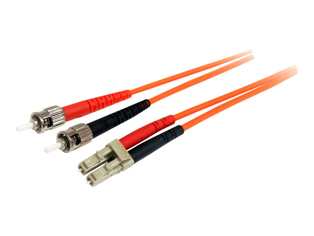 StarTech.com 3m Fiber Optic Cable - Multimode Duplex 62.5/125 - LSZH - OM1 - LC to ST Cat6 Patch Cable (FIBLCST3) - Patch cable - LC multi-mode (M) to ST multi-mode (M) - 3 m - fibre optic - duplex - 62.5 / 125 micron