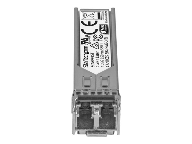 StarTech.com HPE 3CSFP91 Compatible SFP Module, 1000BASE-SX, 1GbE Multi Mode (MMF) Fiber Optic Transceiver, 1GE Gigabit Ethernet SFP, LC Connector, 550m, 850nm, DDM, HPE 3812, 3824, 3848 - Lifetime Warranty (3CSFP91ST) - SFP (mini-GBIC) transceiver module (equivalent to: HP 3CSFP91) - 1GbE - 1000Base-SX - LC multi-mode - up to 550 m - 850 nm